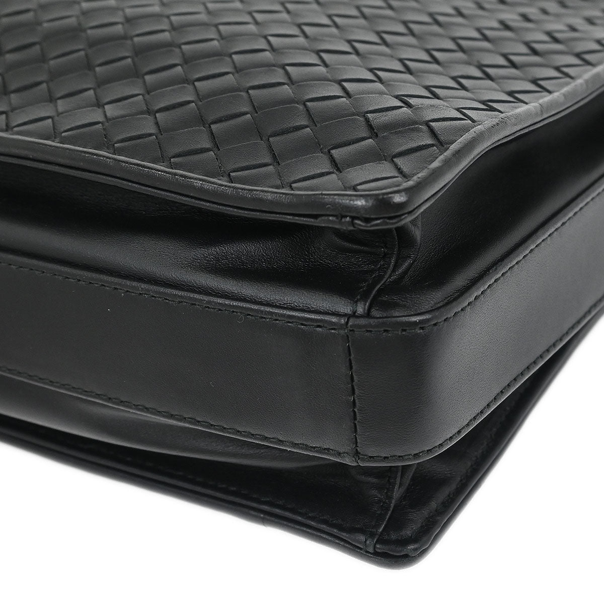 Bottega Veneta Black Intrecciato Business Handbag