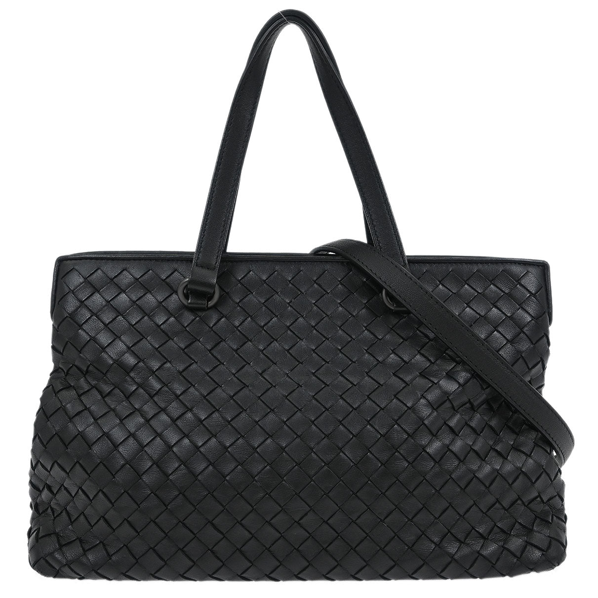 Bottega Veneta Black Intrecciato 2way Shoulder Handbag