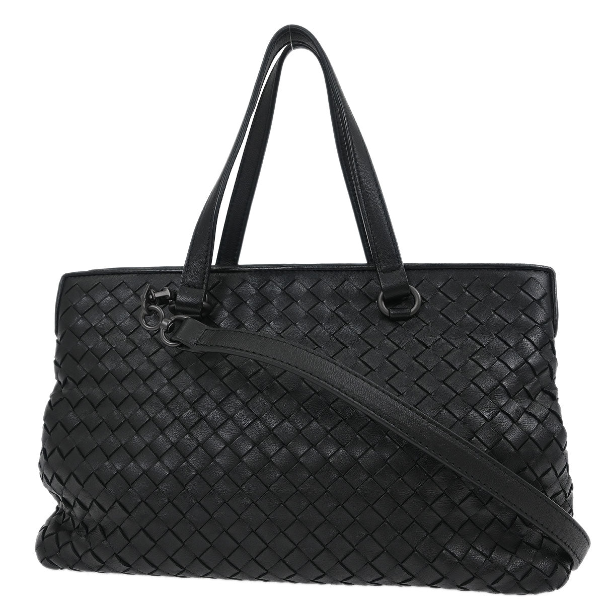 Bottega Veneta Black Intrecciato 2way Shoulder Handbag