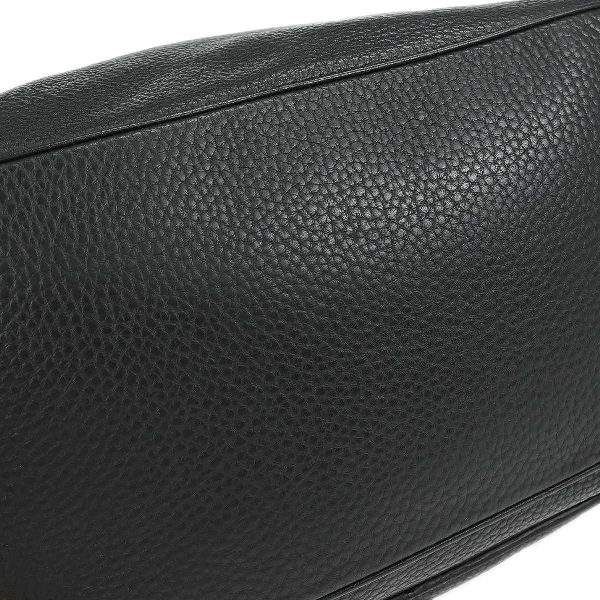 Loewe * 2011 Black Leather Ostrich May 36 2way Shoulder Handbag