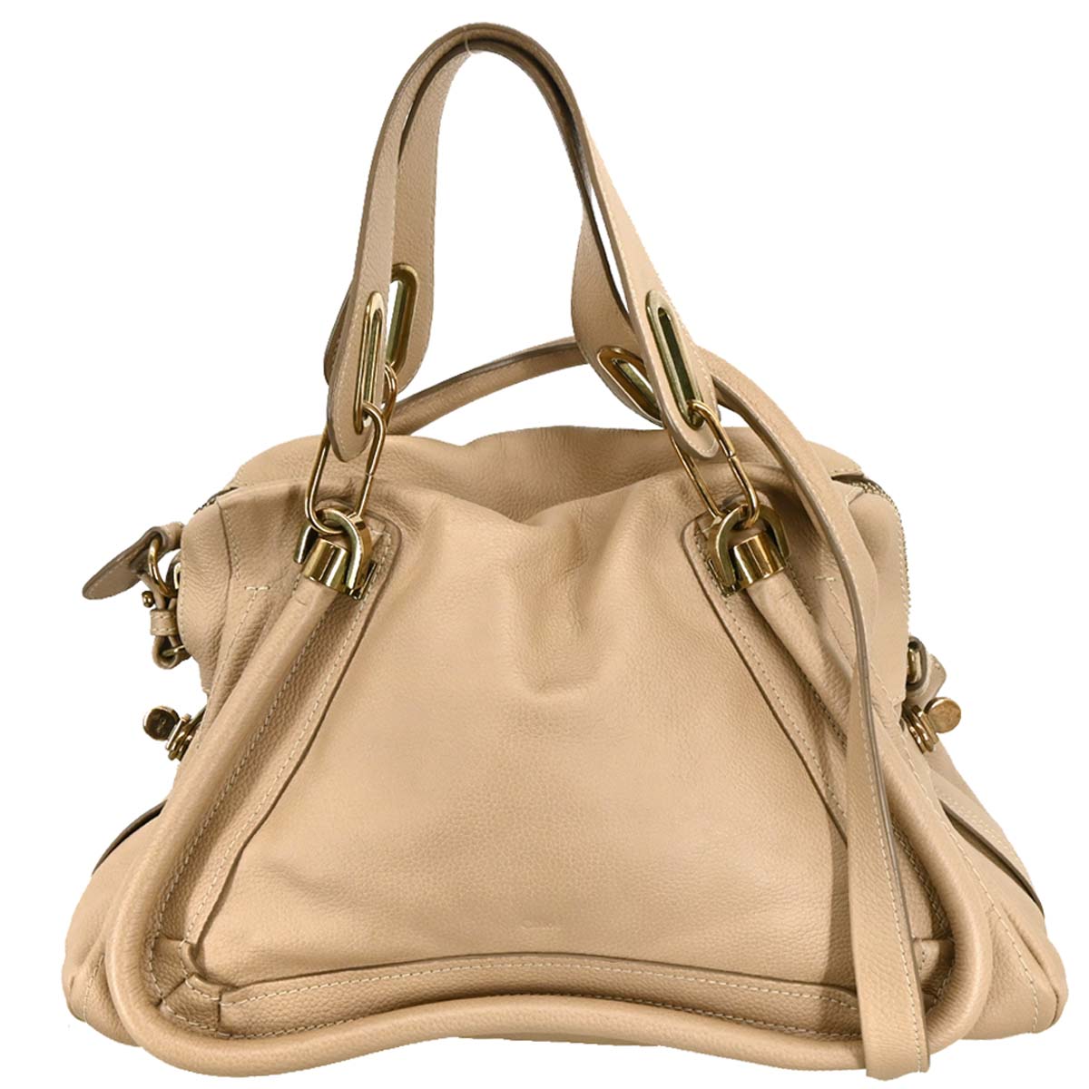 Chloe Beige Leather Paraty 2way Shoulder Handbag