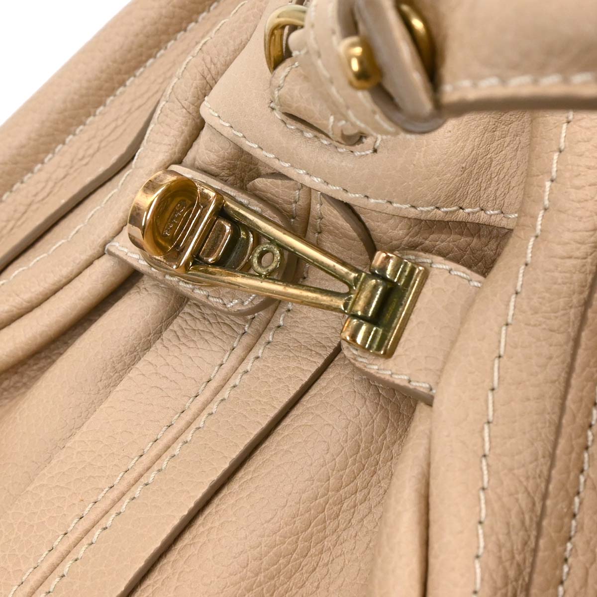 Chloe Beige Leather Paraty 2way Shoulder Handbag