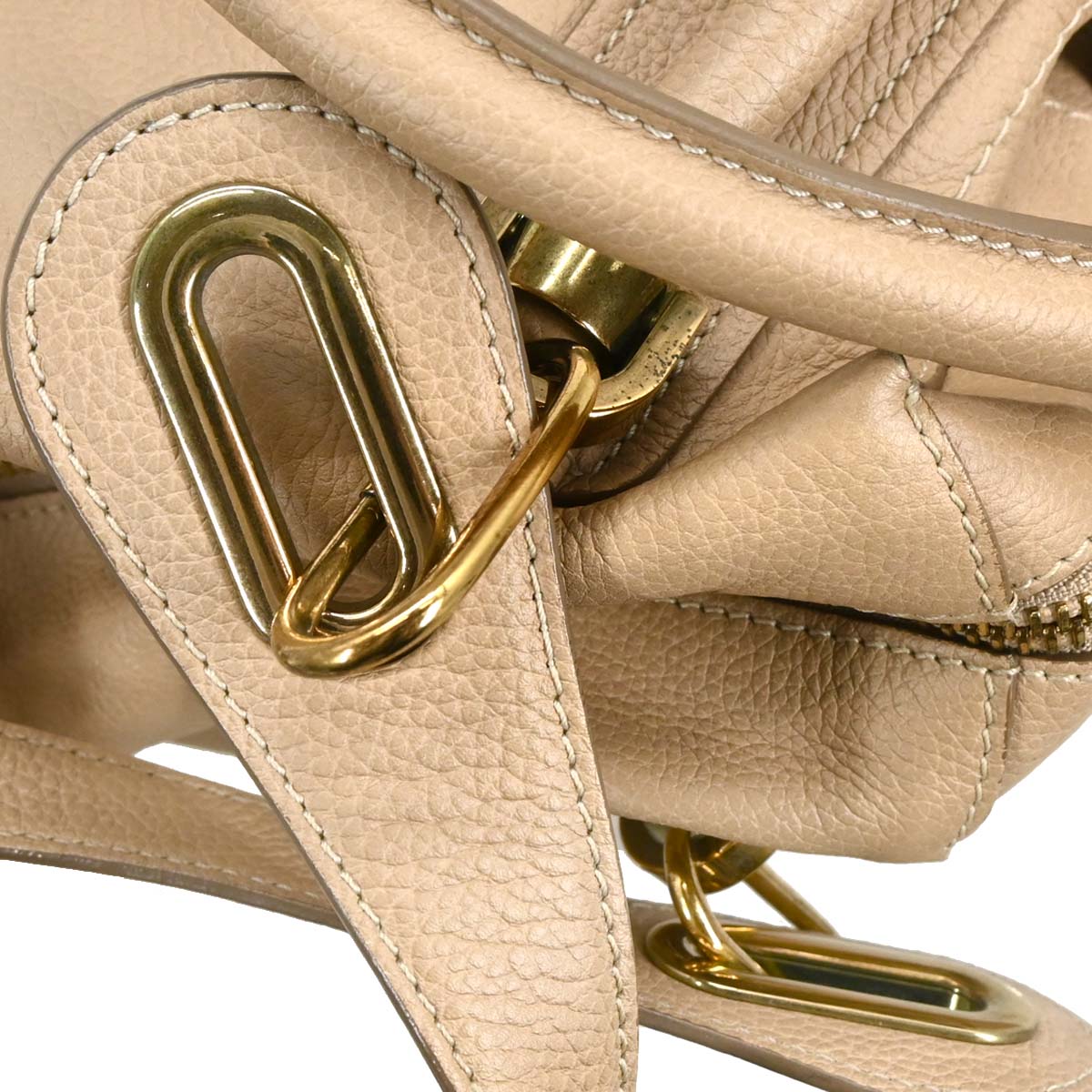 Chloe Beige Leather Paraty 2way Shoulder Handbag