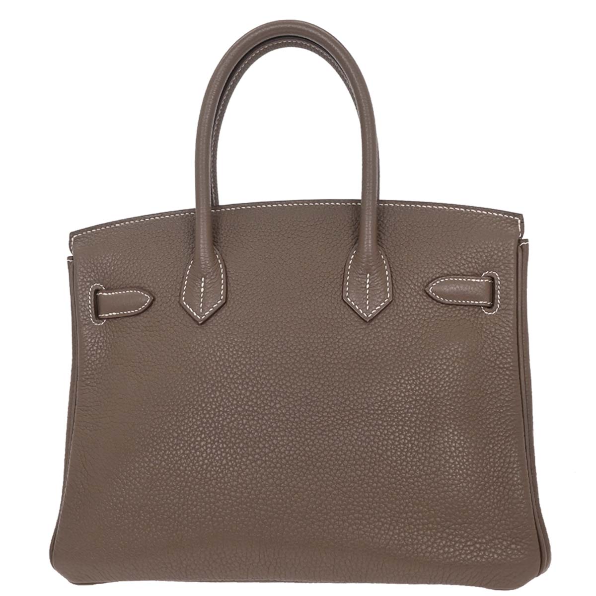 Hermes Etoupe Taurillon Clemence Birkin 30 Handbag