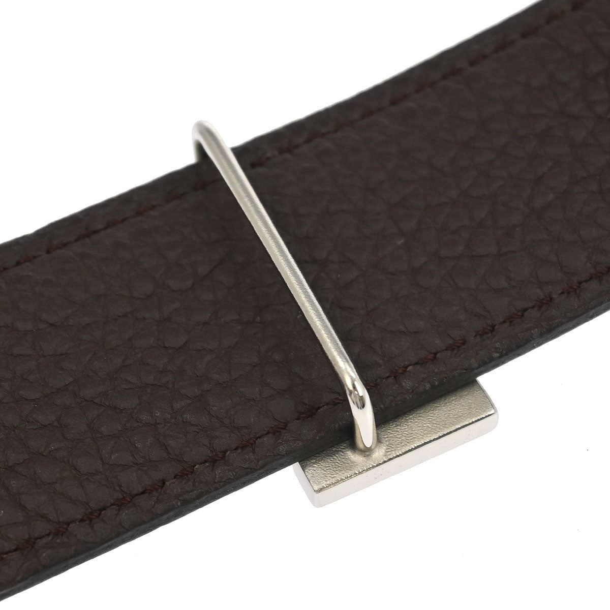 Hermes Black Box Calf Constance Reversible Belt #85 Small Good