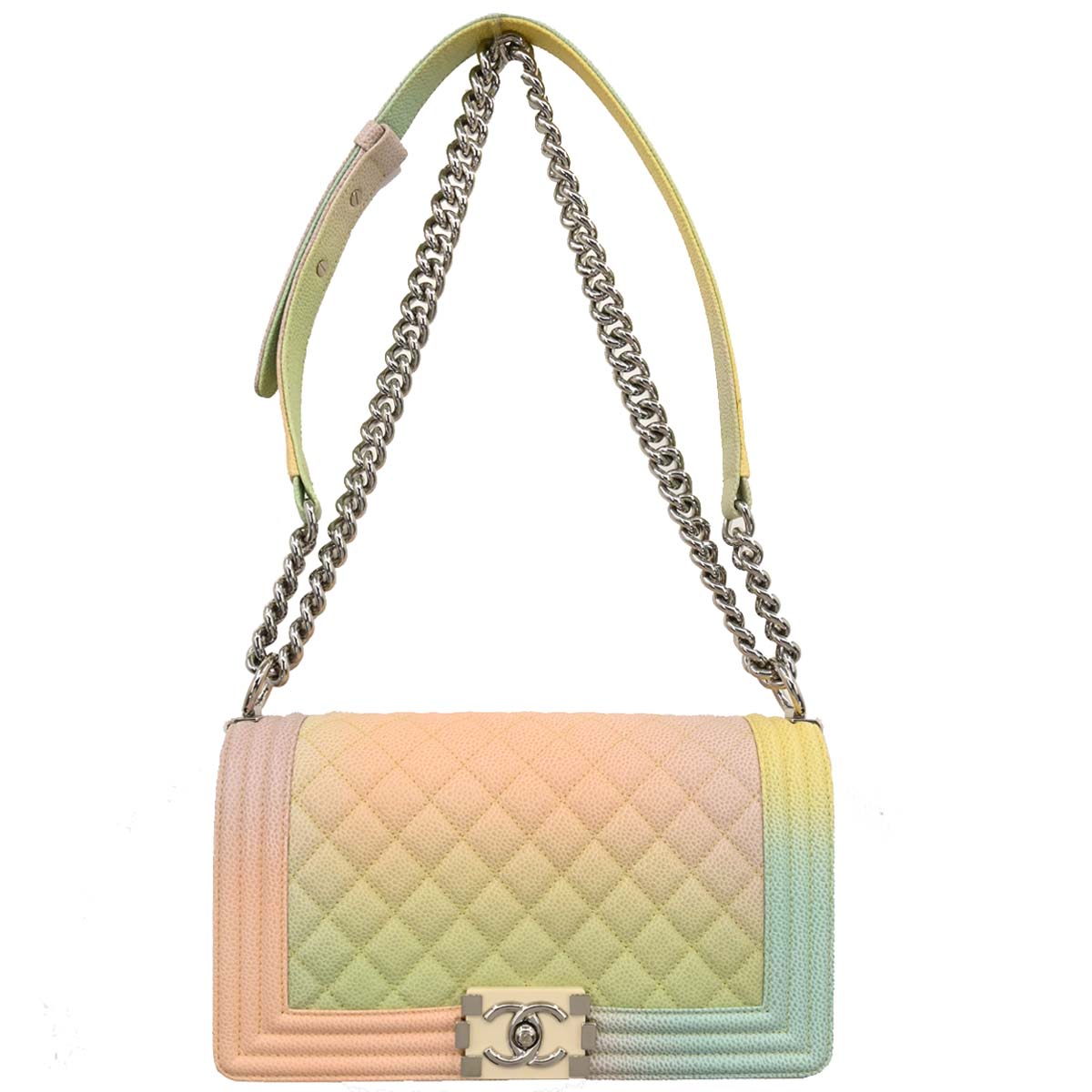Boy 2018 Chanel Pastel Color Caviar Medium Shoulder Bag