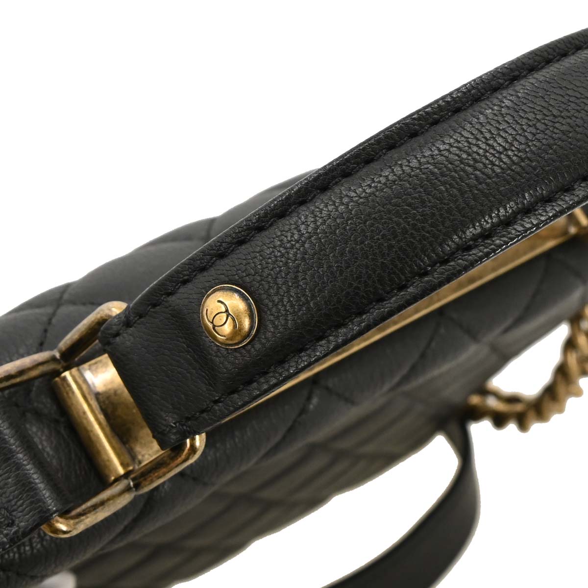 Chanel 2012-2013 Black Goatskin Rita Flap Mademoiselle Lock 2way Shoulder Handbag