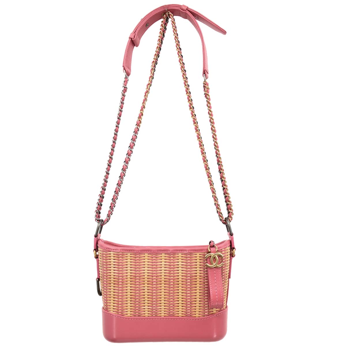 Chanel 2019 Pink Ratan Calfskin Small Gabrielle Shoulder Bag