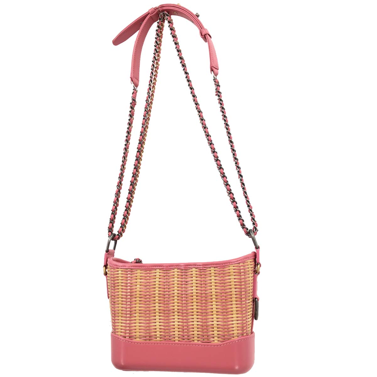 Chanel 2019 Pink Ratan Calfskin Small Gabrielle Shoulder Bag