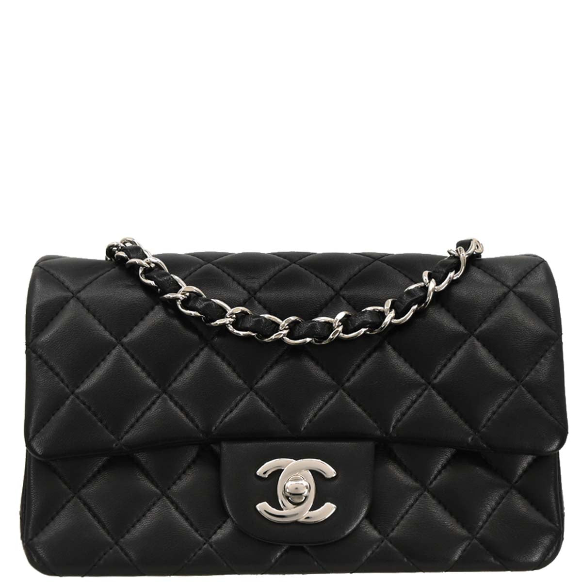 Chanel 2018-2019 Black Lambskin Classic Single Flap Shoulder Bag