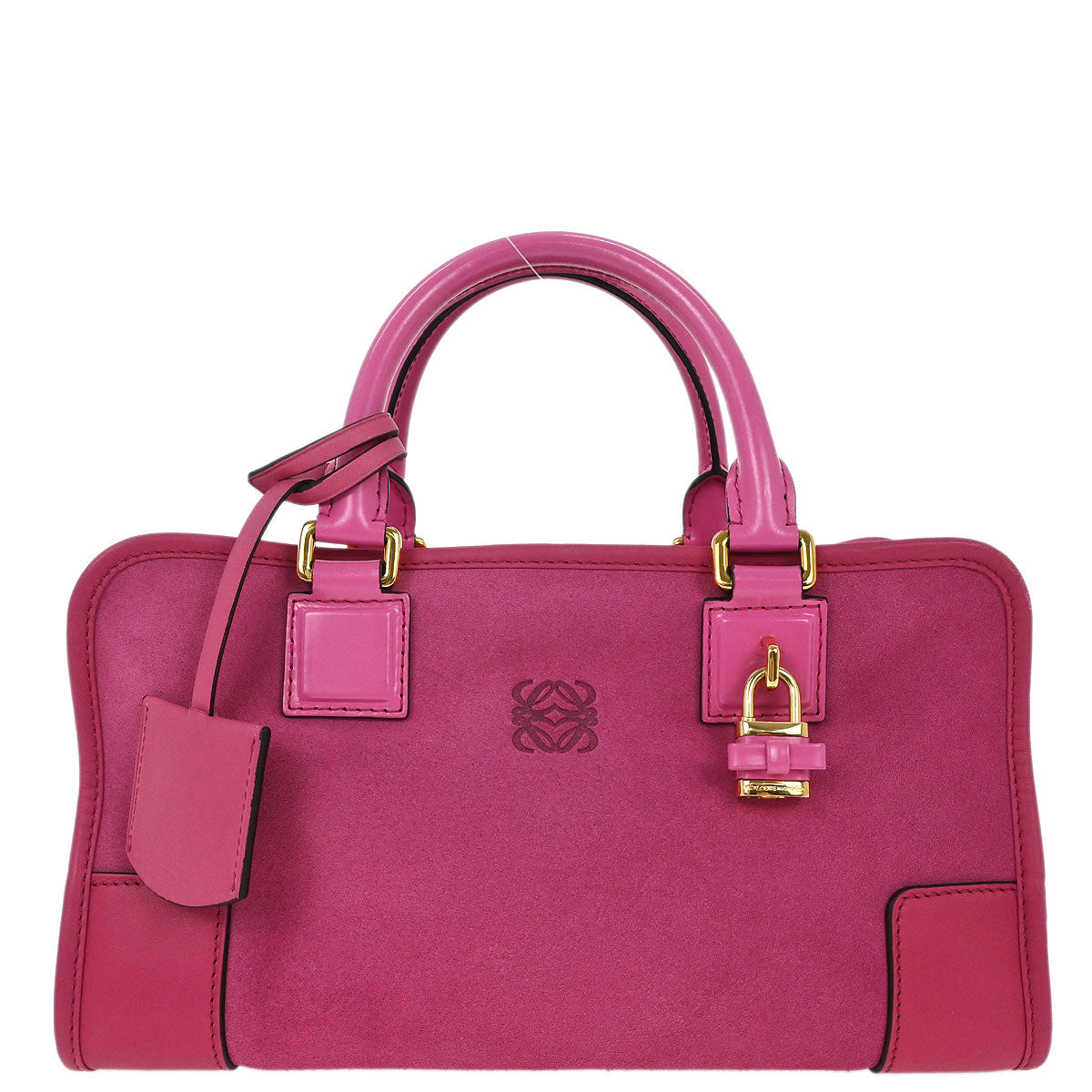 Loewe Pink Suede Leather Amazona 28 Handbag