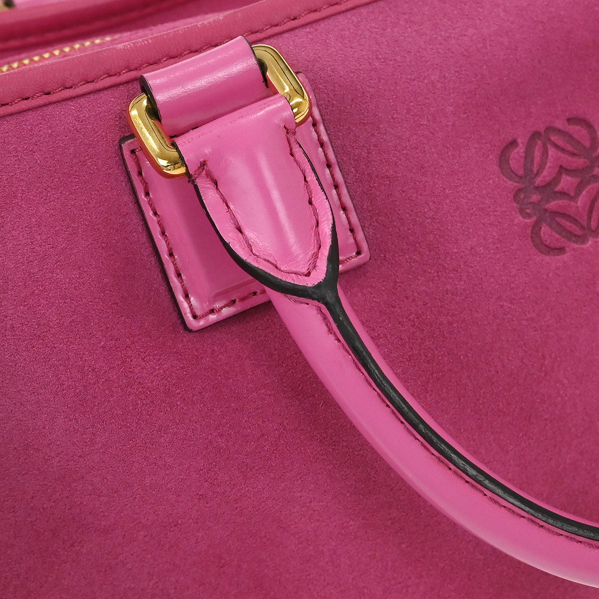 Loewe Pink Suede Leather Amazona 28 Handbag