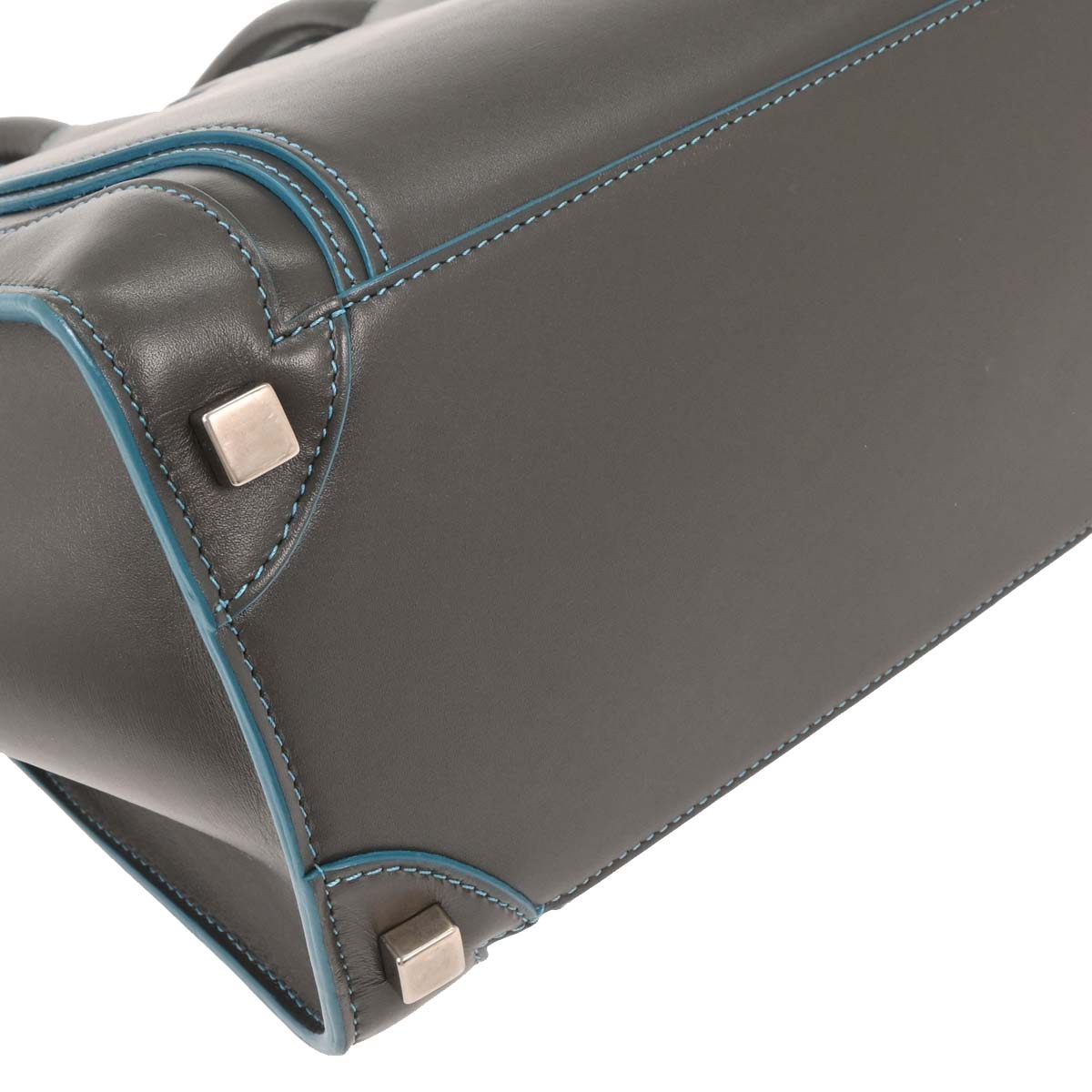 Celine Gray Leather Micro Luggage Tote Bag