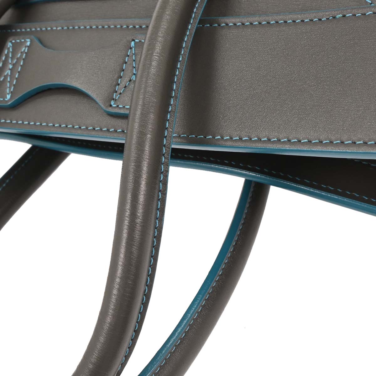 Celine Gray Leather Micro Luggage Tote Bag