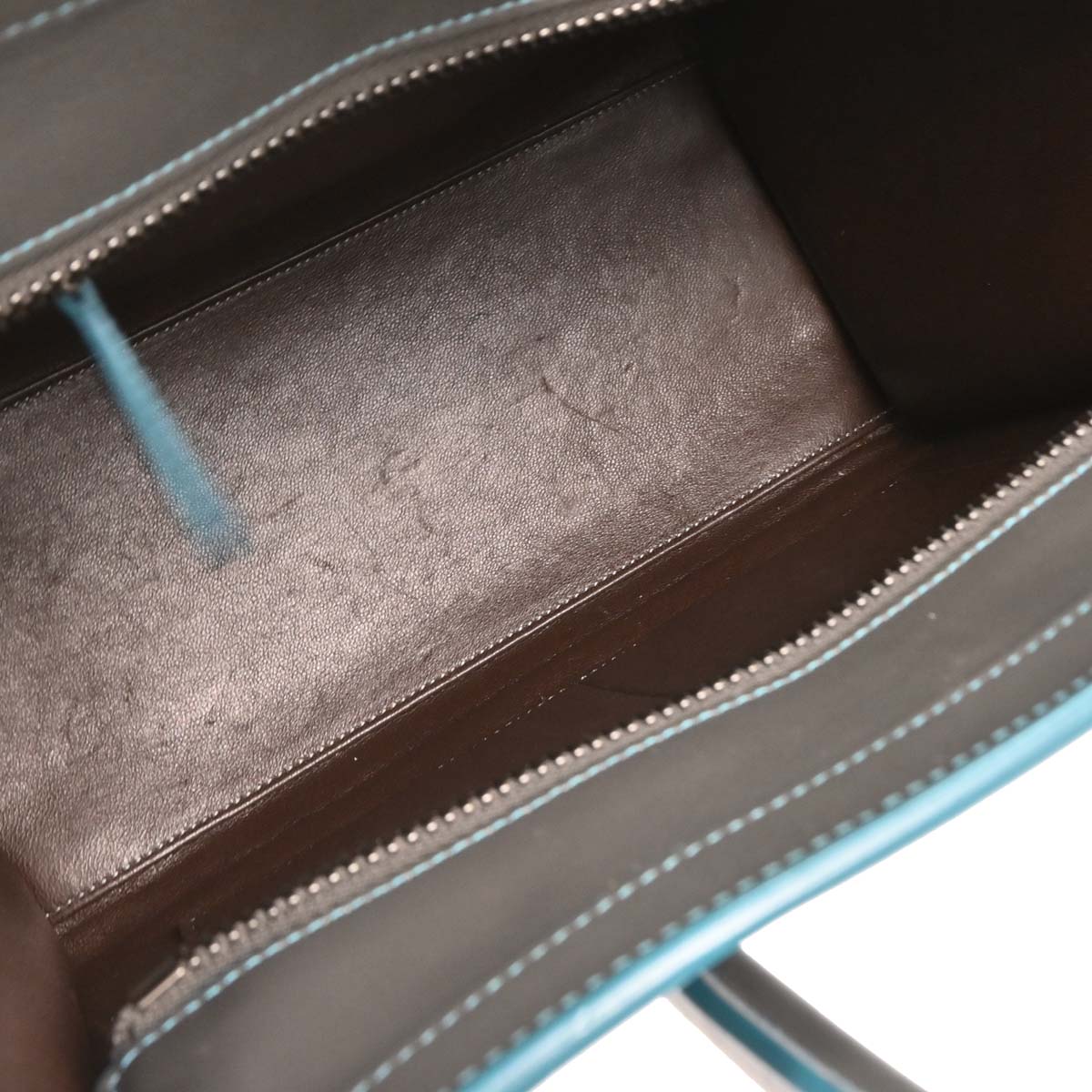 Celine Gray Leather Micro Luggage Tote Bag