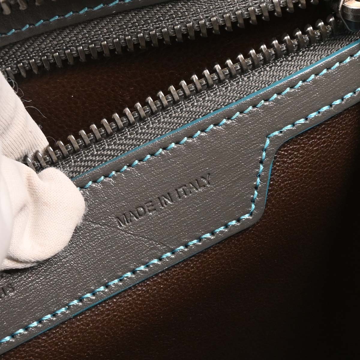 Celine Gray Leather Micro Luggage Tote Bag