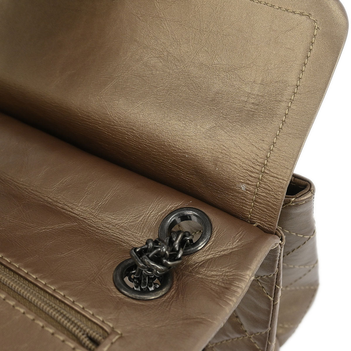 Chanel Bronze Calfskin 2.55 Double Flap Shoulder Bag