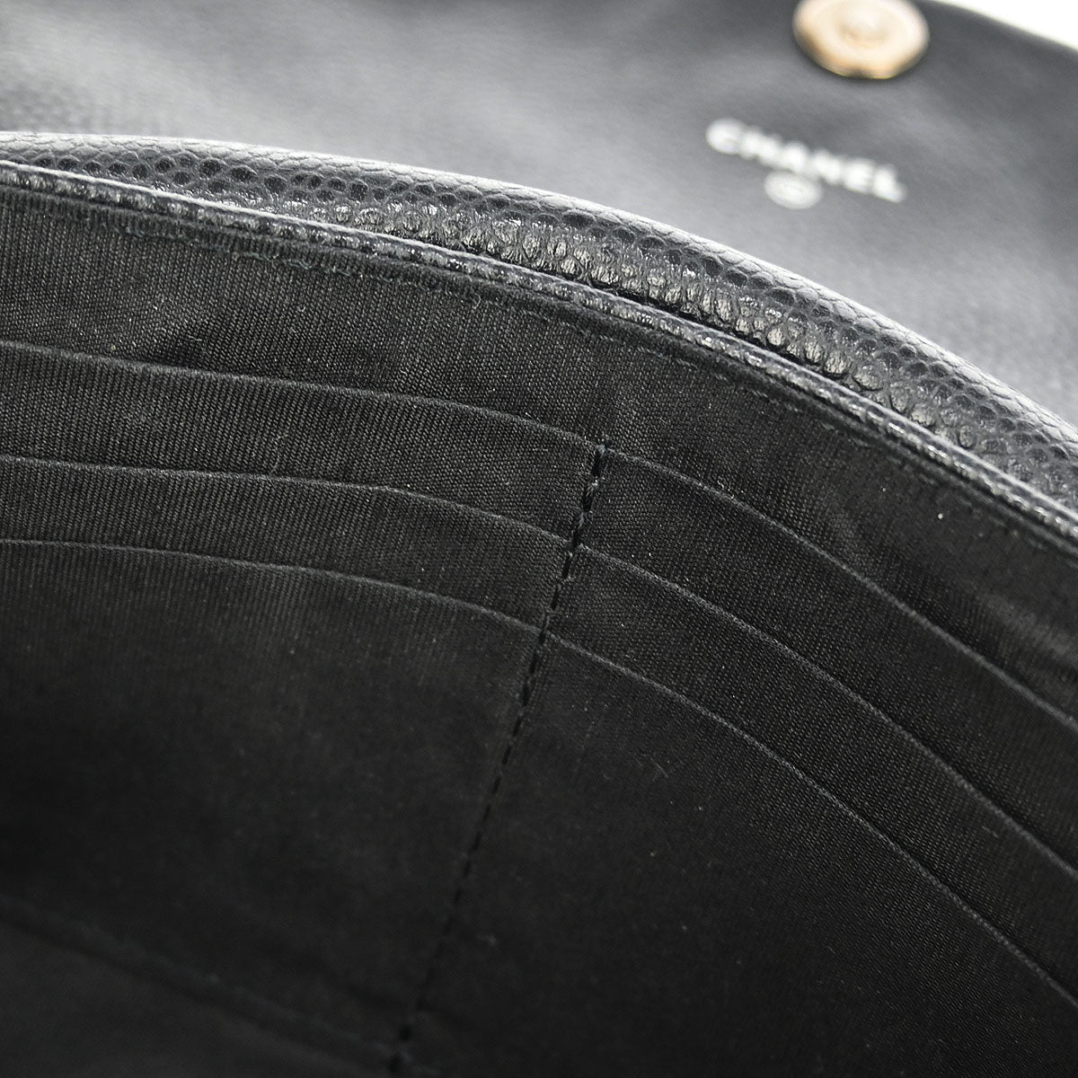 Chanel Black Caviar Half Moon WOC Shoulder Wallet Bag