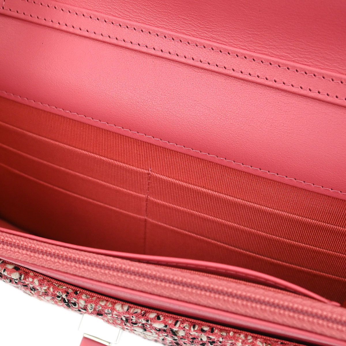 Chanel 2019 Pink Tweed Mademoiselle Lock Classic WOC Wallet On Chain