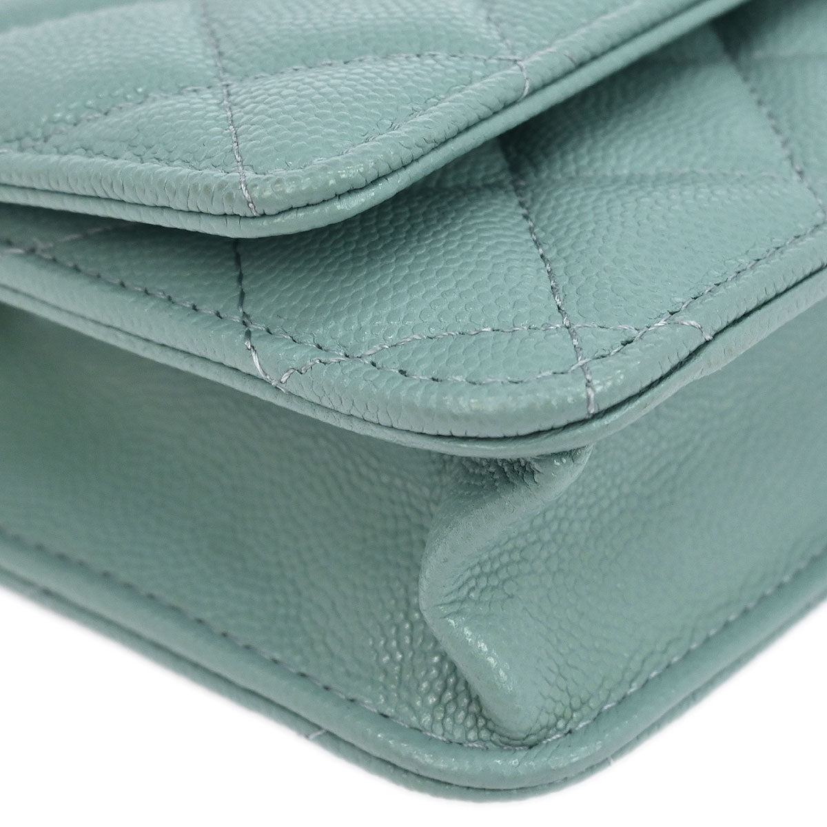 Chanel Light Blue Caviar Classic WOC Wallet On Chain