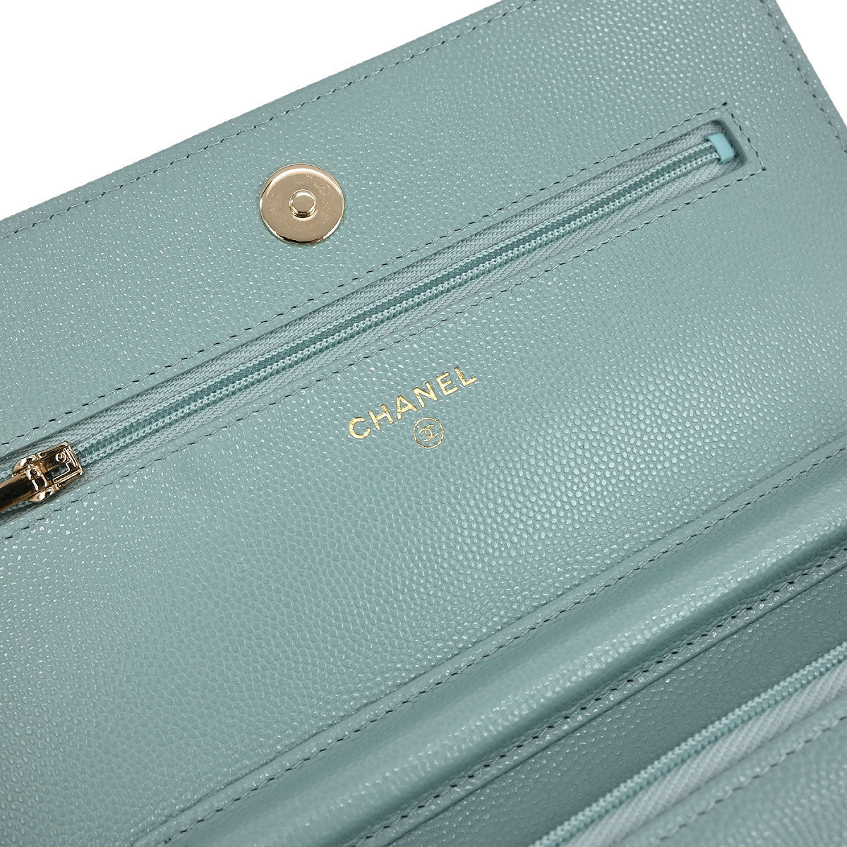 Chanel Light Blue Caviar Classic WOC Wallet On Chain