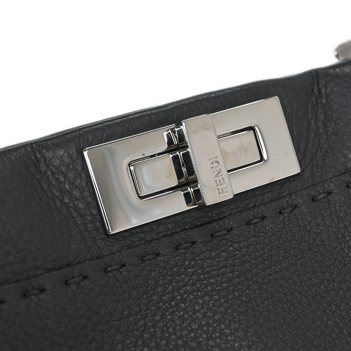 Fendi Gray Leather Peekaboo 2way Shoulder Handbag