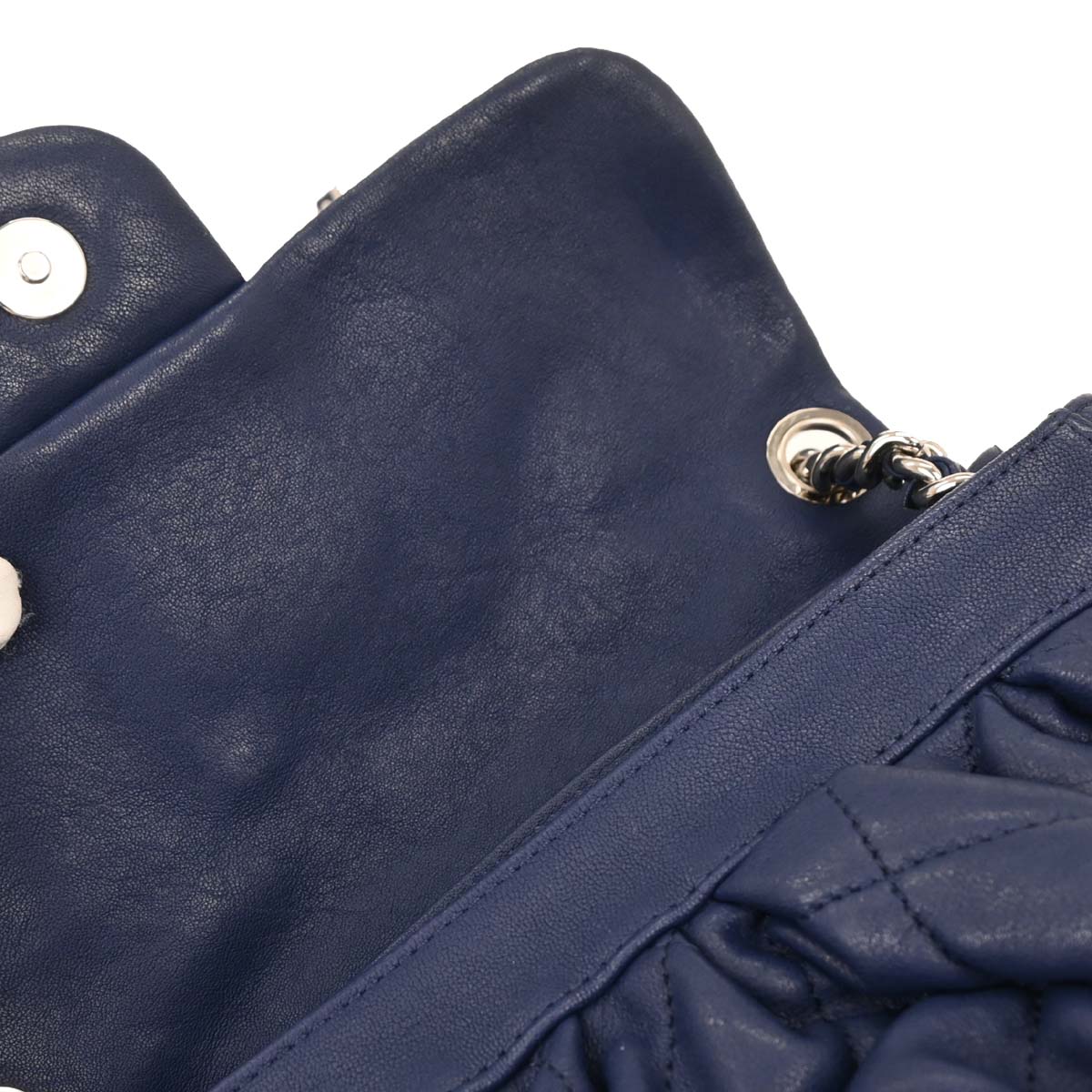 Chanel 2013-2014 Blue Calfskin Chain Around Shoulder Bag