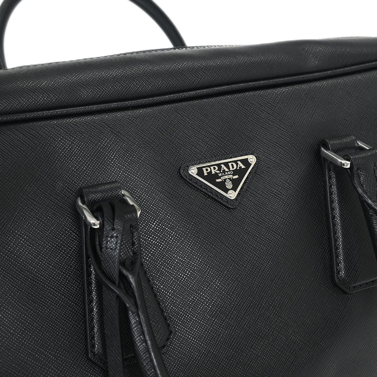 Prada Black Leather Travel Handbag