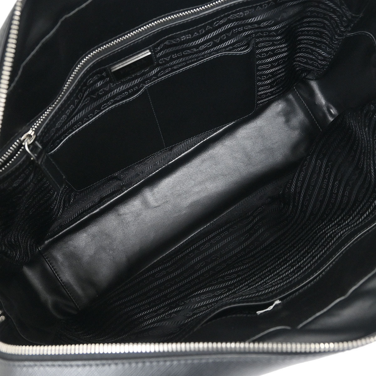 Prada Black Leather Travel Handbag
