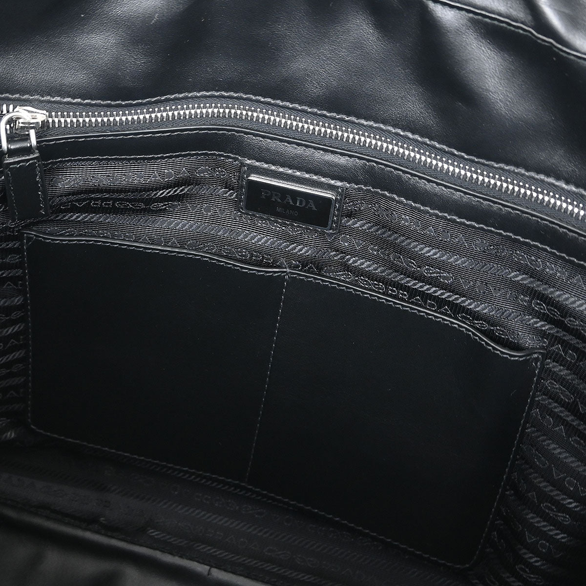 Prada Black Leather Travel Handbag