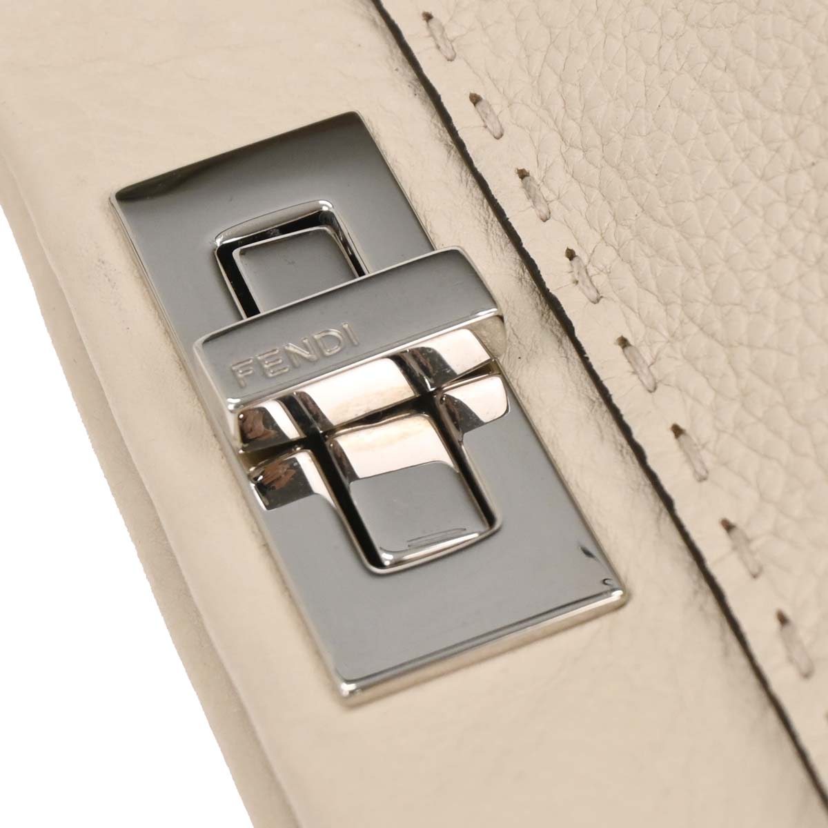 Fendi Off-white Leather Peekaboo 2way Shoulder Handbag