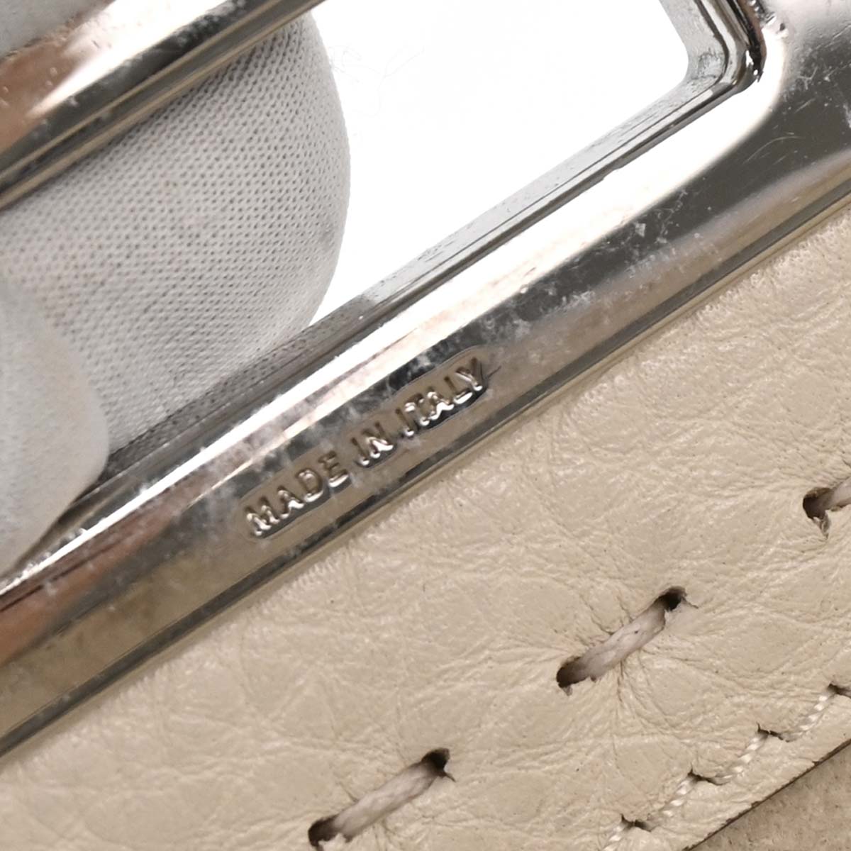 Fendi Off-white Leather Peekaboo 2way Shoulder Handbag