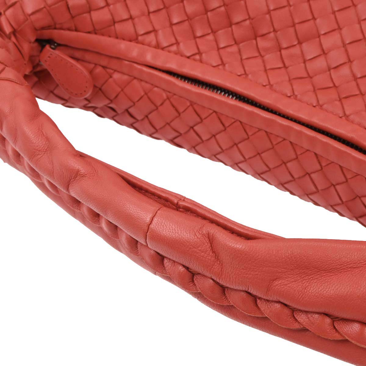 Bottega Veneta Red Intrecciato Hobo Handbag