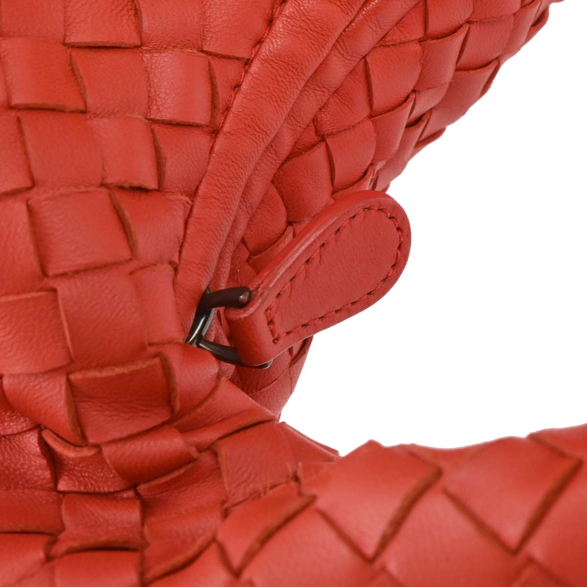Bottega Veneta Red Intrecciato Hobo Handbag