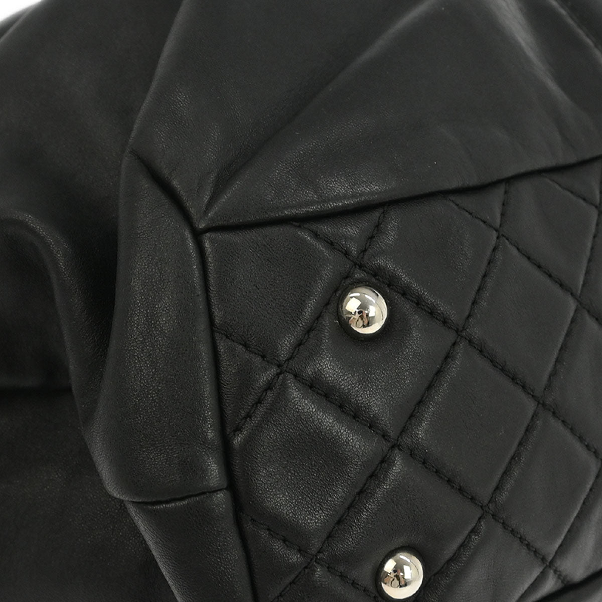 Chanel Black Calfskin Trianon Tote 2way Shoulder Handbag