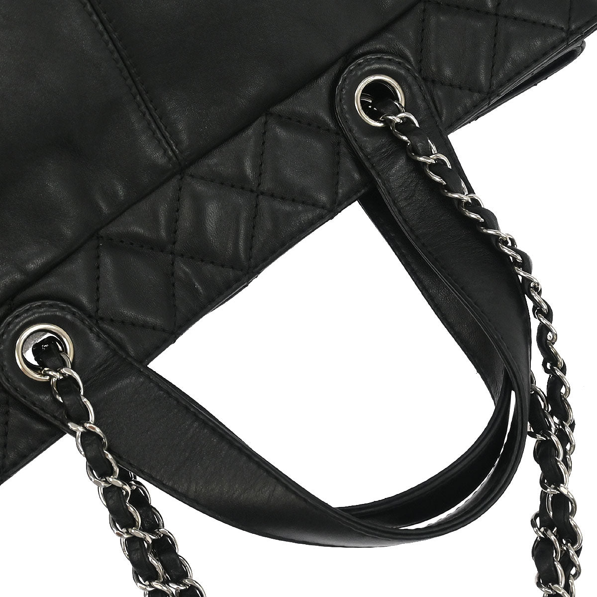 Chanel Black Calfskin Trianon Tote 2way Shoulder Handbag