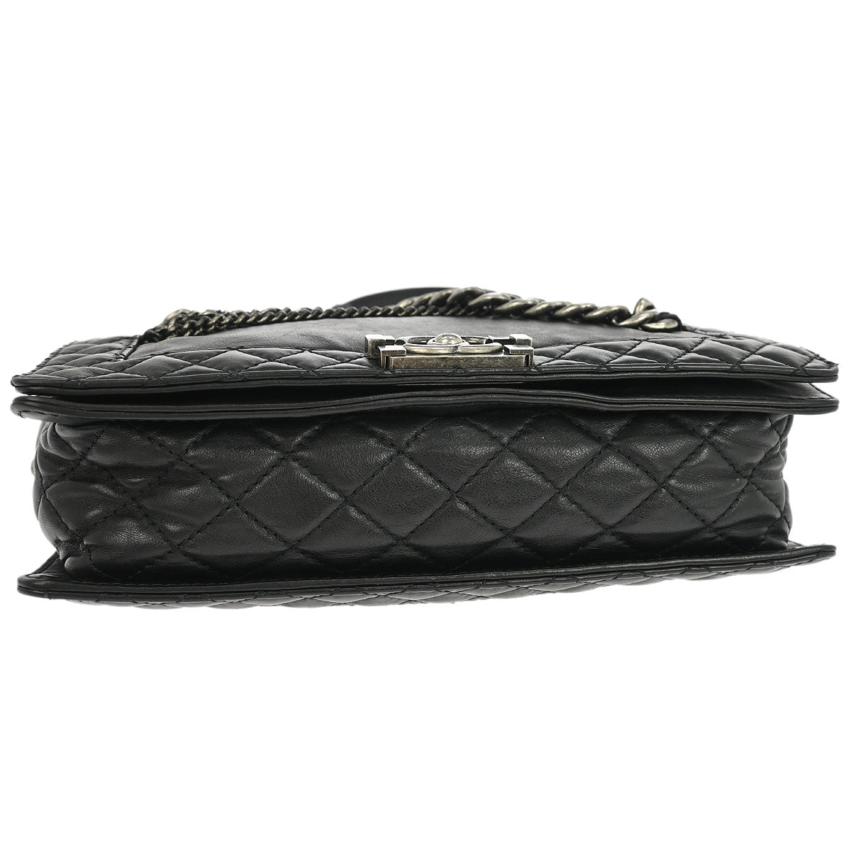 Boy 2013-2014 Reverso Chanel Black Lambskin New Medium Shoulder Bag