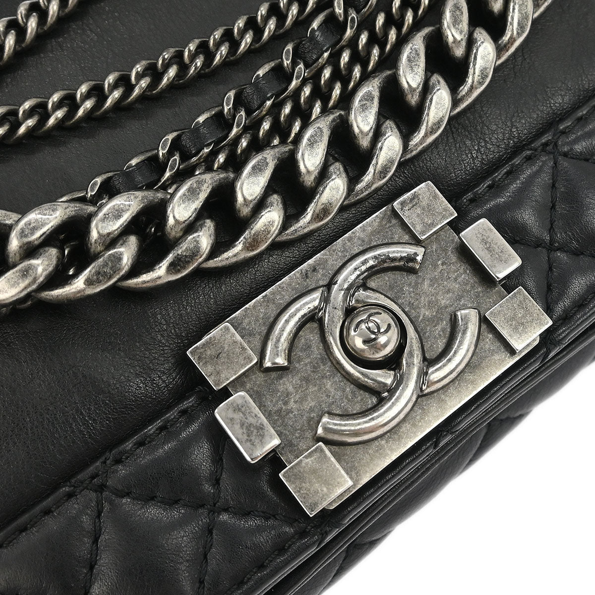 Boy 2013-2014 Reverso Chanel Black Lambskin New Medium Shoulder Bag
