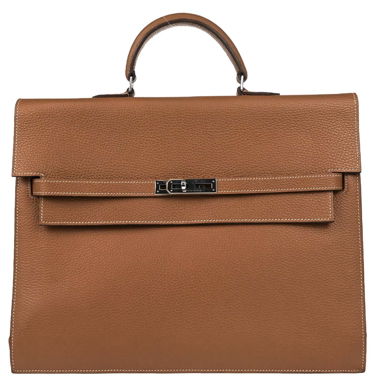 Hermes Gold Taurillon Clemence Kelly Depeche 38 Business Handbag