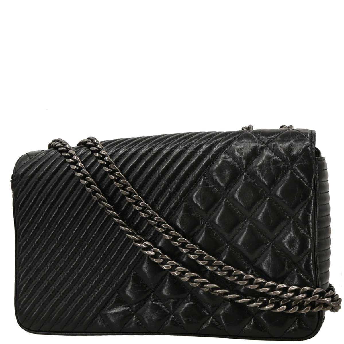 Chanel Black Calfskin Coco Boy Flap Shoulder Bag