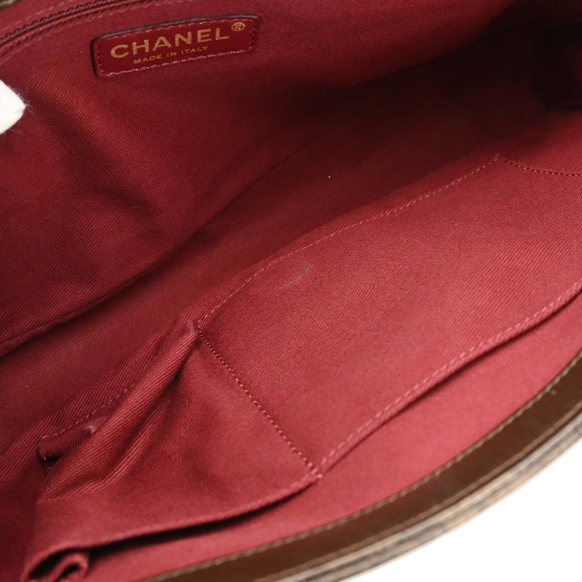 Chanel 2012 Brown Calfskin Pondichery Flap 2way Shoulder Handbag