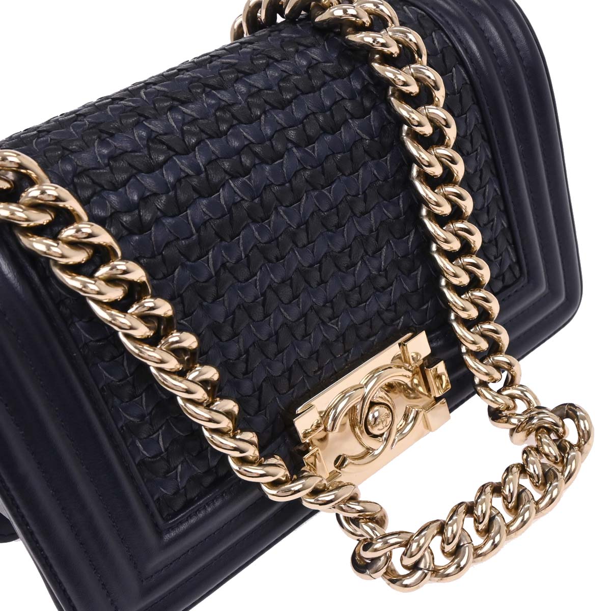 Boy Chanel 2018-2019 Navy Lambskin Small Chain Shoulder Bag