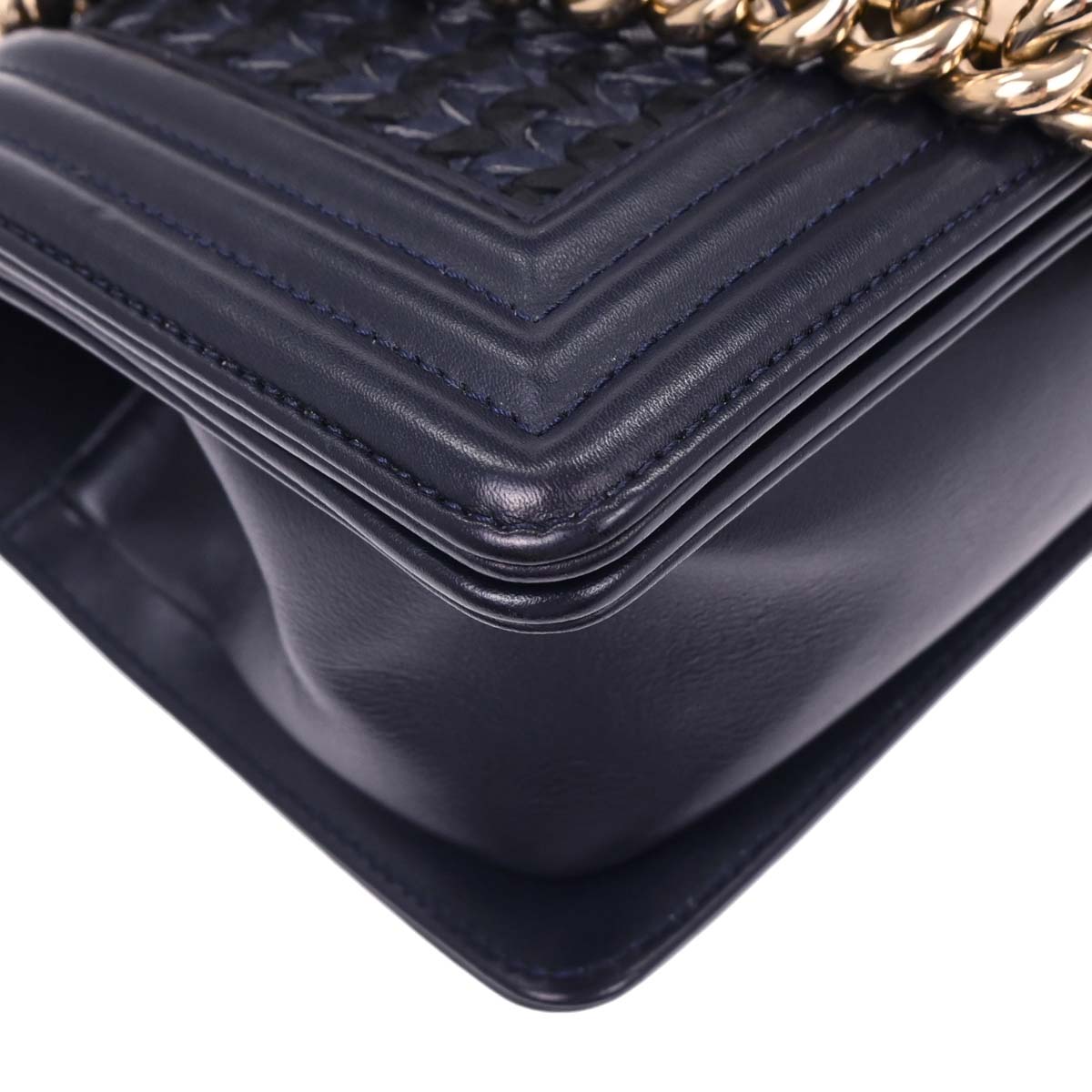 Boy Chanel 2018-2019 Navy Lambskin Small Chain Shoulder Bag