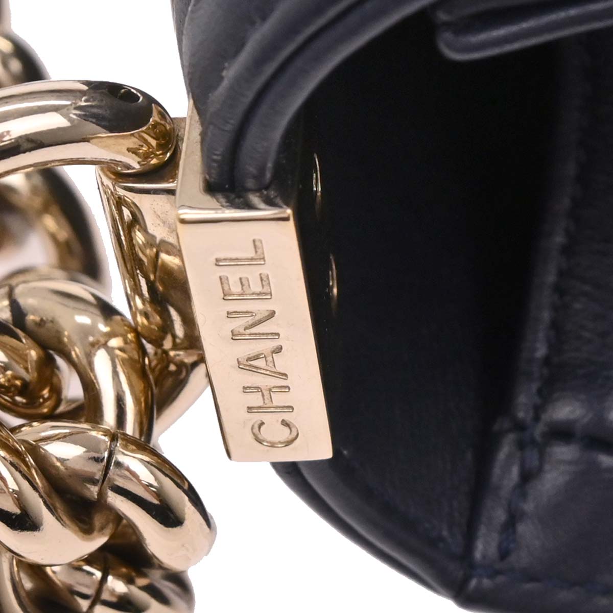 Boy Chanel 2018-2019 Navy Lambskin Small Chain Shoulder Bag