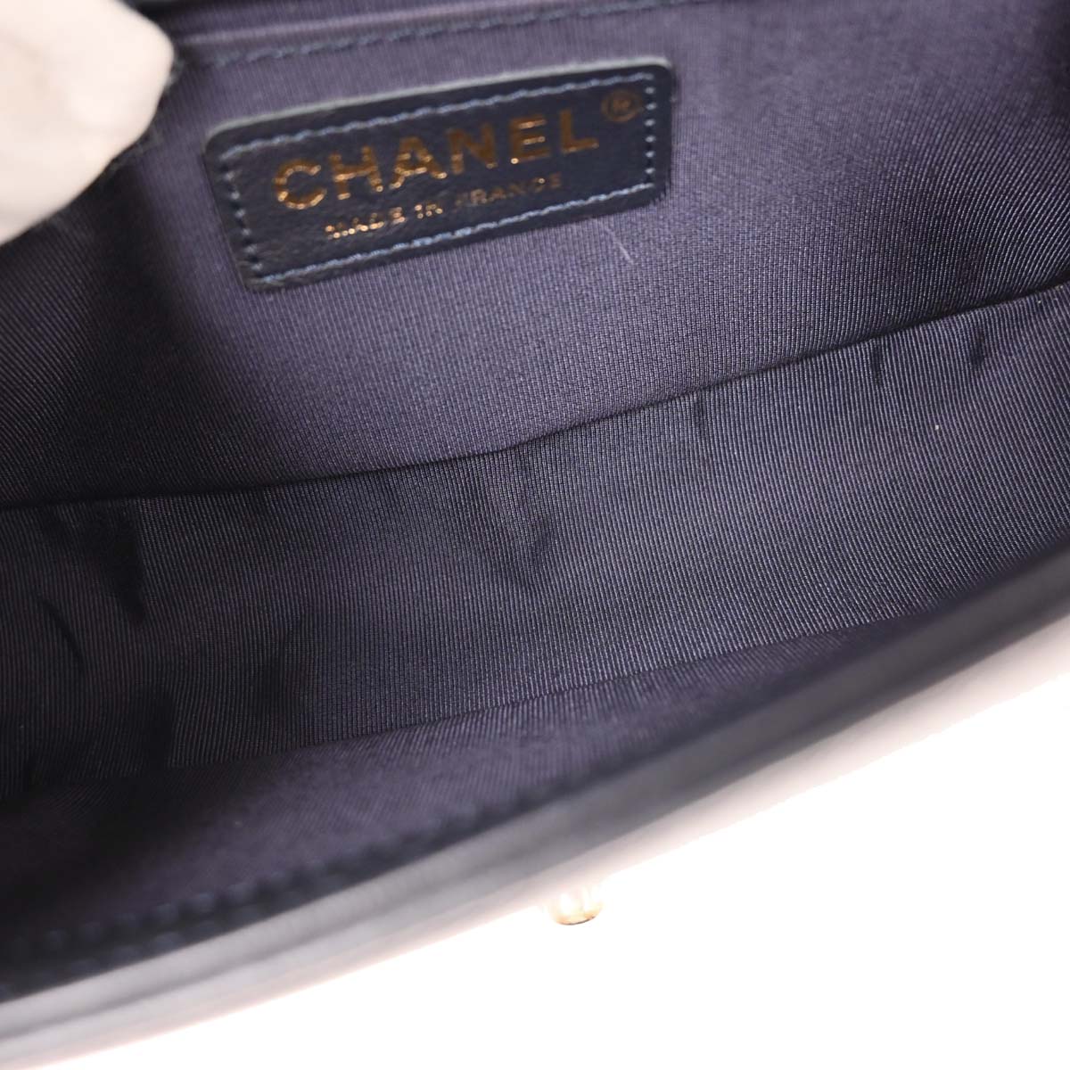 Boy Chanel 2018-2019 Navy Lambskin Small Chain Shoulder Bag