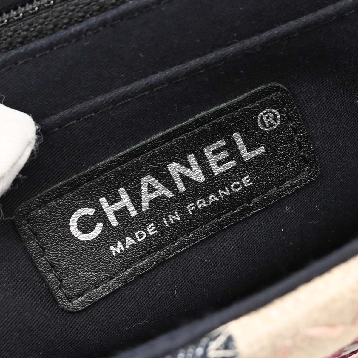 Chanel 2012 Navy Beige Denim Patchwork Single Flap Shoulder Bag
