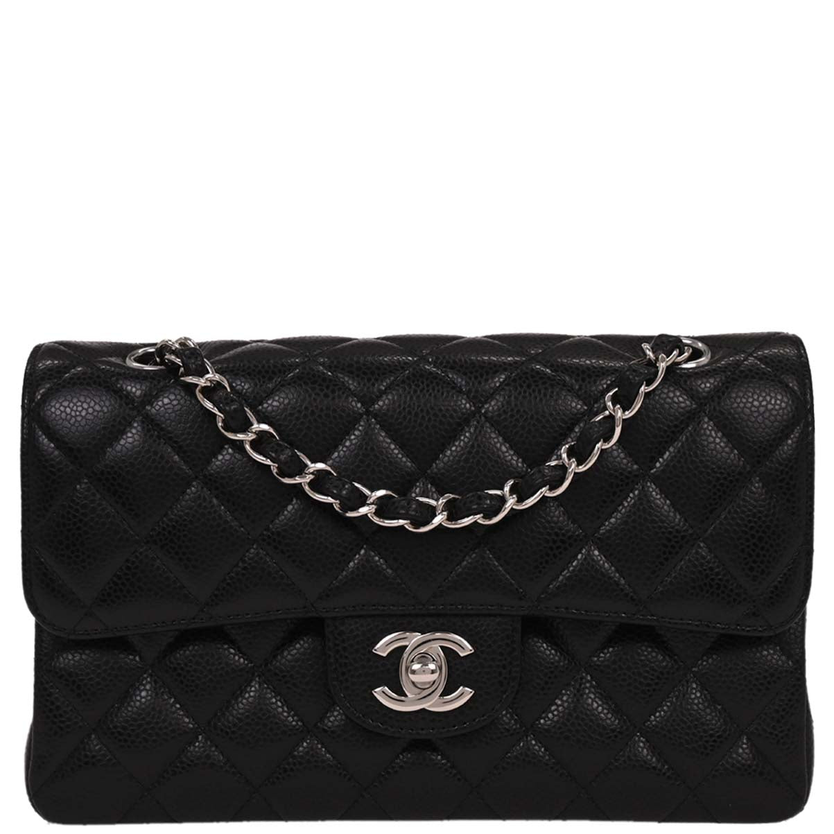Chanel Black Caviar Small Classic Double Flap Shoulder Bag