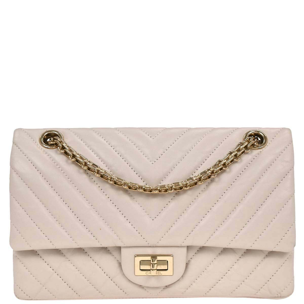 Chanel 2018-2019 Light Pink Lambskin Chevron Small Classic Double Flap Shoulder Bag