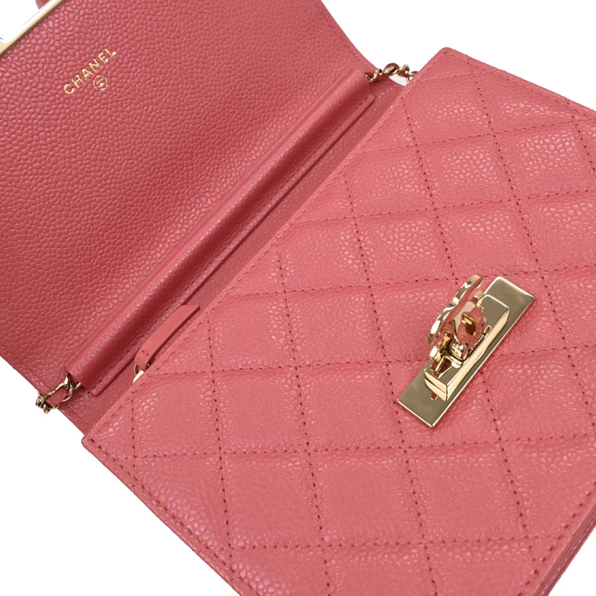 Chanel 2018 Pink Caviar Classic WOC Wallet On Chain