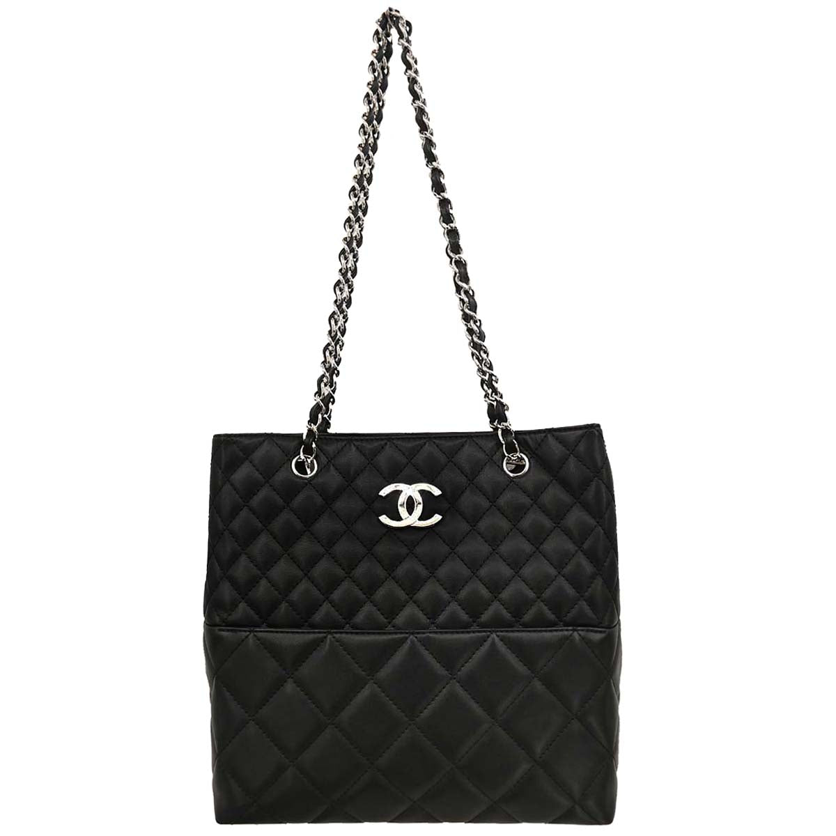 Chanel Black Calfskin Shoulder Tote Bag